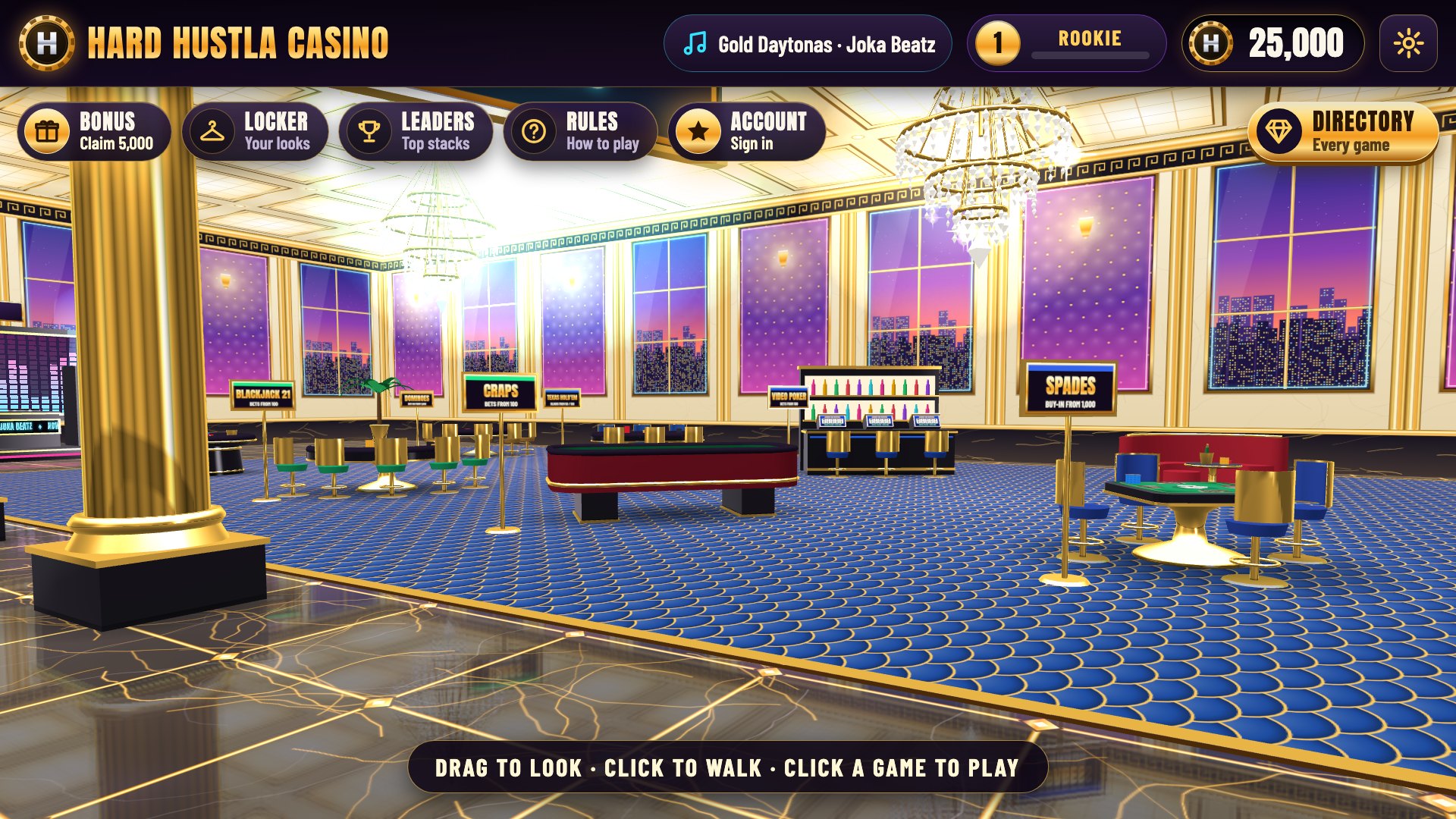 Hard Hustla Casino, the tables wing