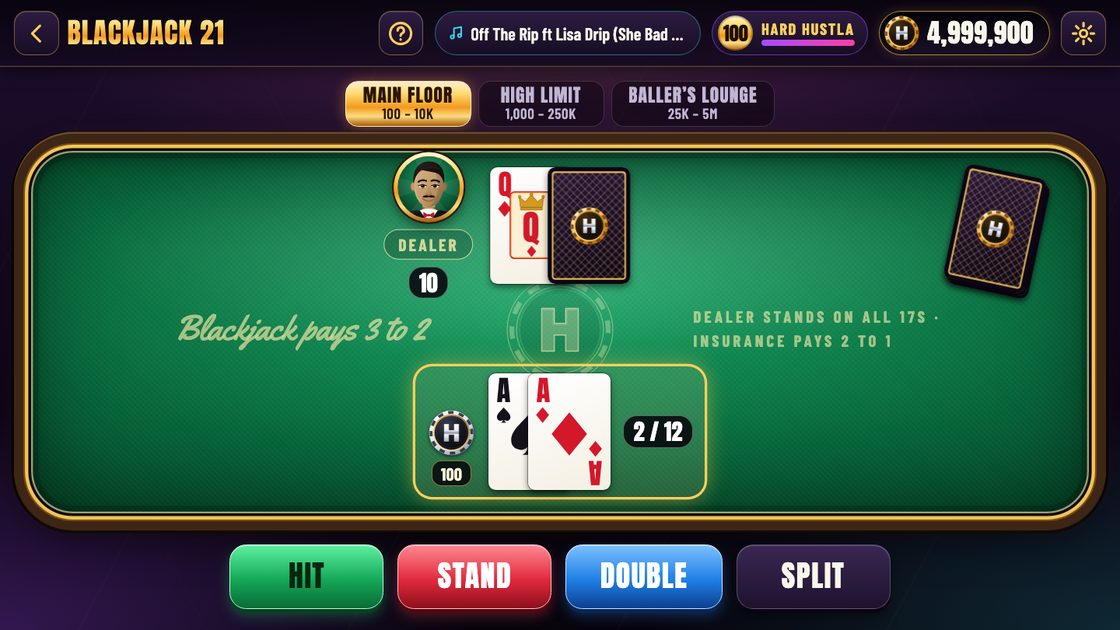 Blackjack 21 in Hard Hustla Casino