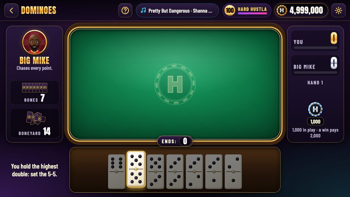 Dominoes in Hard Hustla Casino