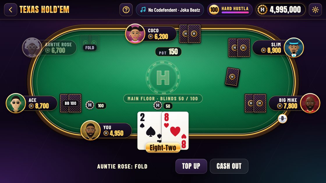 Texas Hold’em in Hard Hustla Casino