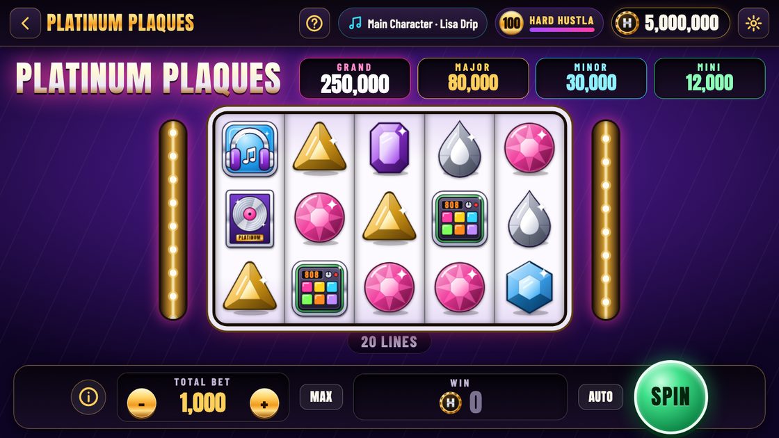 Platinum Plaques in Hard Hustla Casino